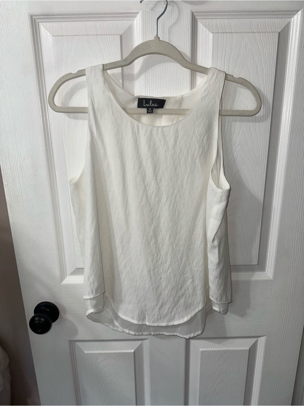 Lulu's White Layered Sleeveless blouse
